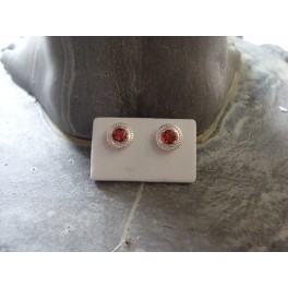 Boucles AR Grenat Rouge Boucles AR Grenat Rouge